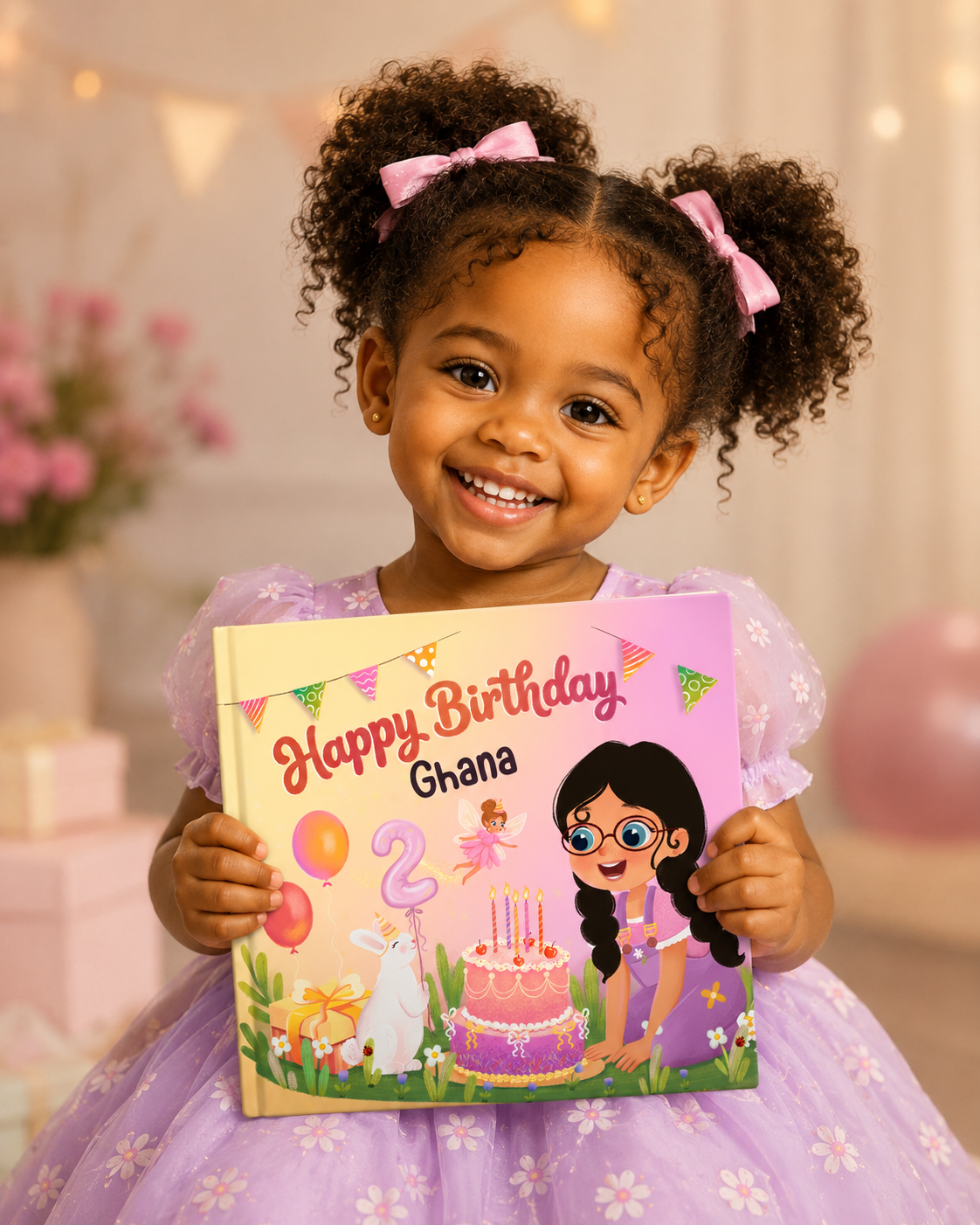 A child holding their personalised Peekaboo storybook